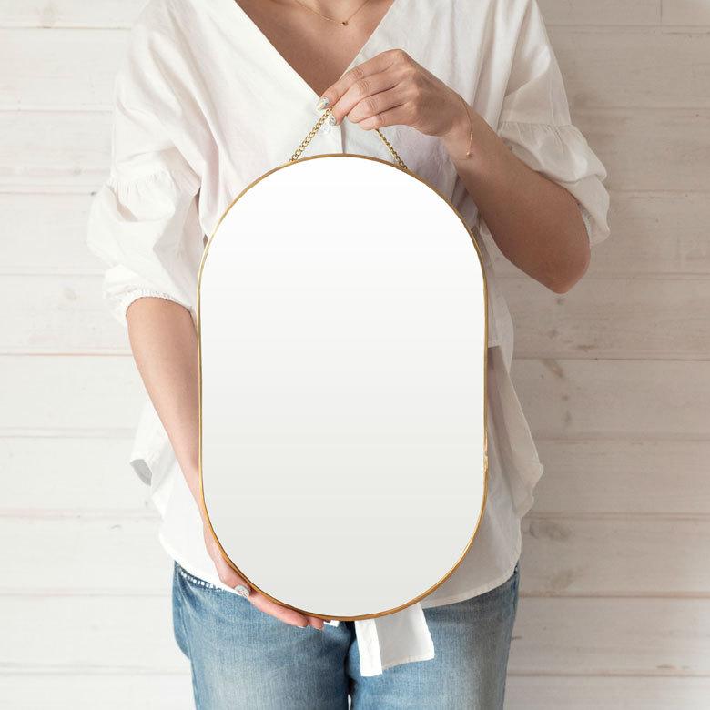 壁掛けミラー オーバル 真鍮フレーム ゴールド 66714 |  | 02