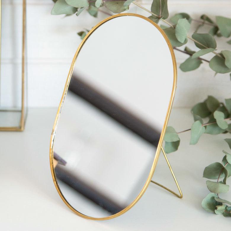 スタンドミラー オーバル型 真鍮フレーム 66715 | 