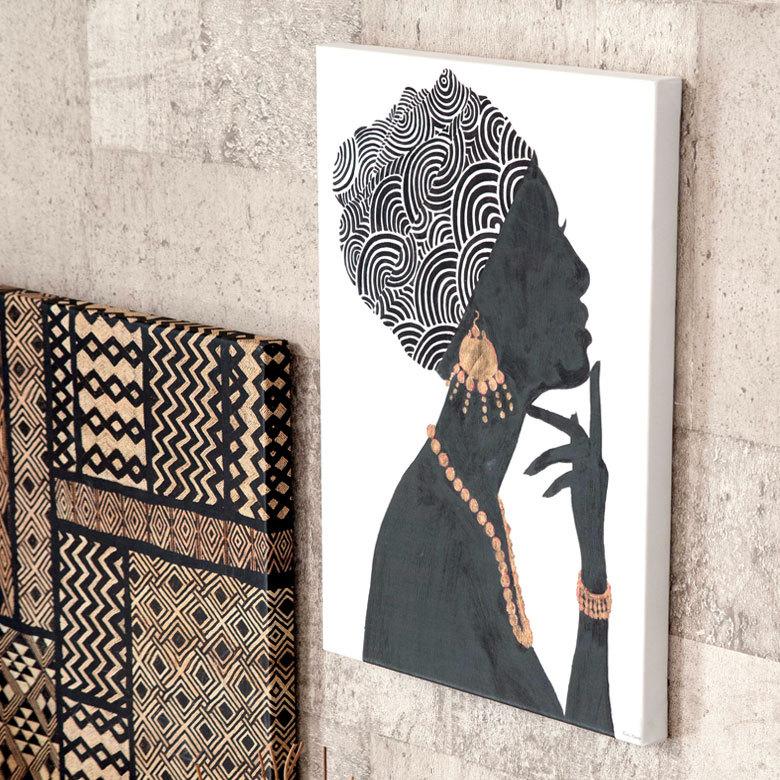 アートパネル 女性 横向き キャンパス 幅37.5cm 高さ50cm アフリカン 66963 |  | 14