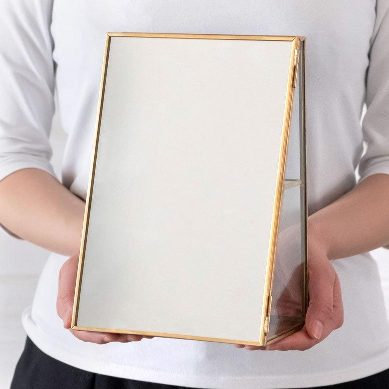 ジュエリーケース アクセサリー ジュエリー 収納 ガラス 真鍮 ミラー ゴールド 金 クリア 約 W 17cm D 9cm H 23.5cm 66980 |  | 07