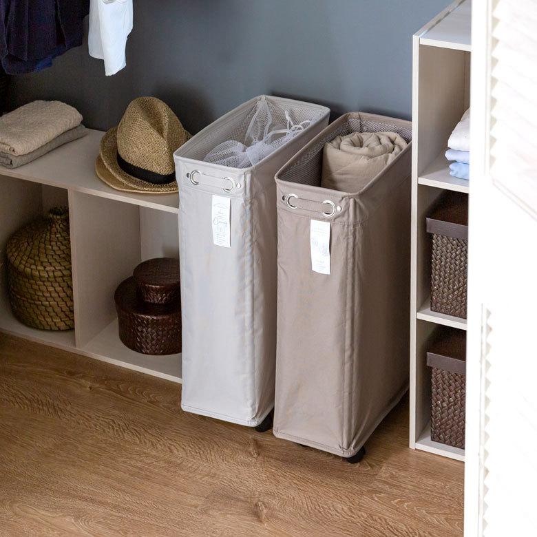 ランドリー バスケット ボックス ワゴン キャスター付き スリム 約