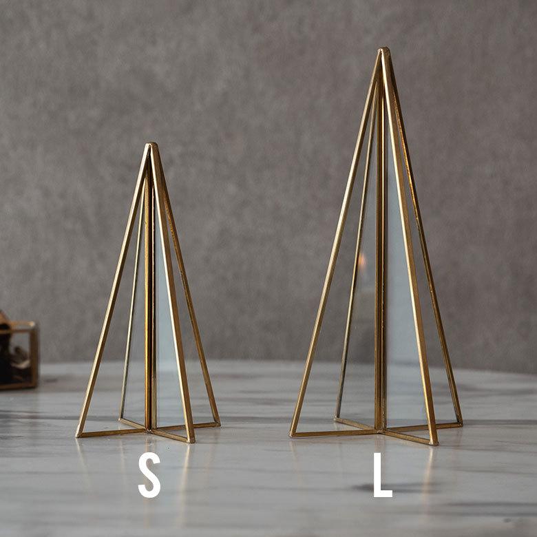 クリスマスツリー オブジェ デコレーション ガラスと真鍮 Lサイズ 約W10×D10×H20cm 67064 |  | 14