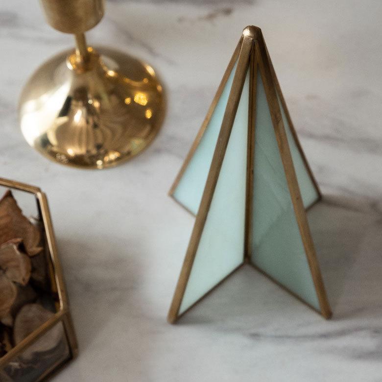 クリスマスツリー オブジェ デコレーション ガラスと真鍮 Sサイズ 約W8×D8×H15cm 67065 |  | 10