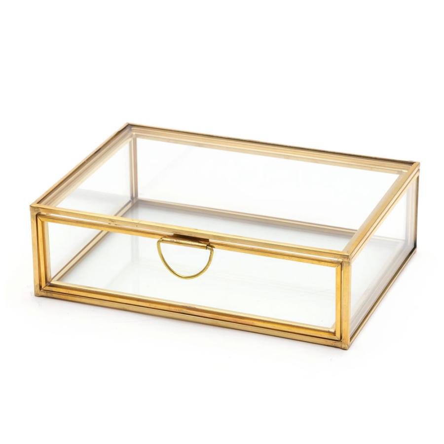 アクセサリー ケース ガラス 真鍮 引き出し ジュエリー ケース 収納 小物 ボックス 指輪 イヤリング ピアス アンティーク 雑貨 インテリア アジアン 67069 | ブランド登録なし | 20