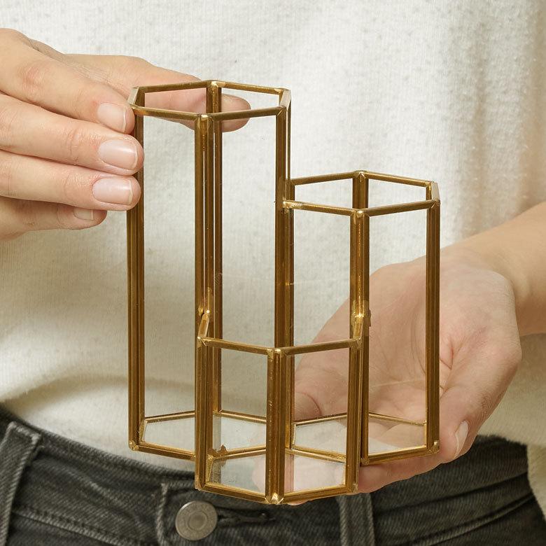 ブラシ スタンド コスメ 収納  ガラス 真鍮 メイク ケース 鉛筆 ペン 立て ボックス 小物 入れ ディスプレイ おしゃれ 北欧  雑貨 インテリア アジアン 67071 | ブランド登録なし | 16