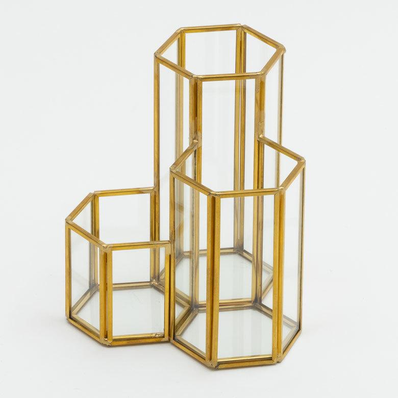 ブラシ スタンド コスメ 収納  ガラス 真鍮 メイク ケース 鉛筆 ペン 立て ボックス 小物 入れ ディスプレイ おしゃれ 北欧  雑貨 インテリア アジアン 67071 | ブランド登録なし | 19