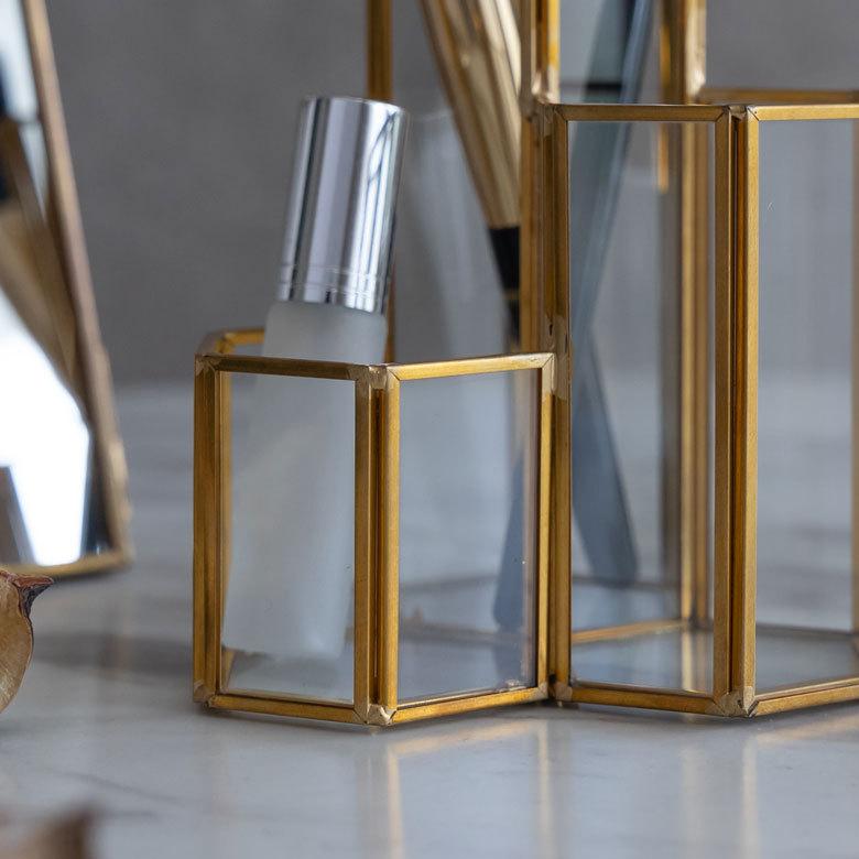 ブラシ スタンド コスメ 収納  ガラス 真鍮 メイク ケース 鉛筆 ペン 立て ボックス 小物 入れ ディスプレイ おしゃれ 北欧  雑貨 インテリア アジアン 67071 | ブランド登録なし | 07