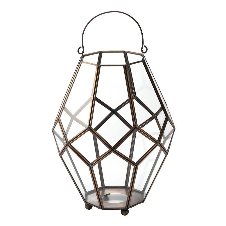 インテリア ライト おしゃれ ガラス ケース 真鍮 ランプ ランタン 照明 デスク LED キャンドル ホルダー スタンド アンティーク 風 北欧 アジアン 雑貨 67073 | ブランド登録なし | 20