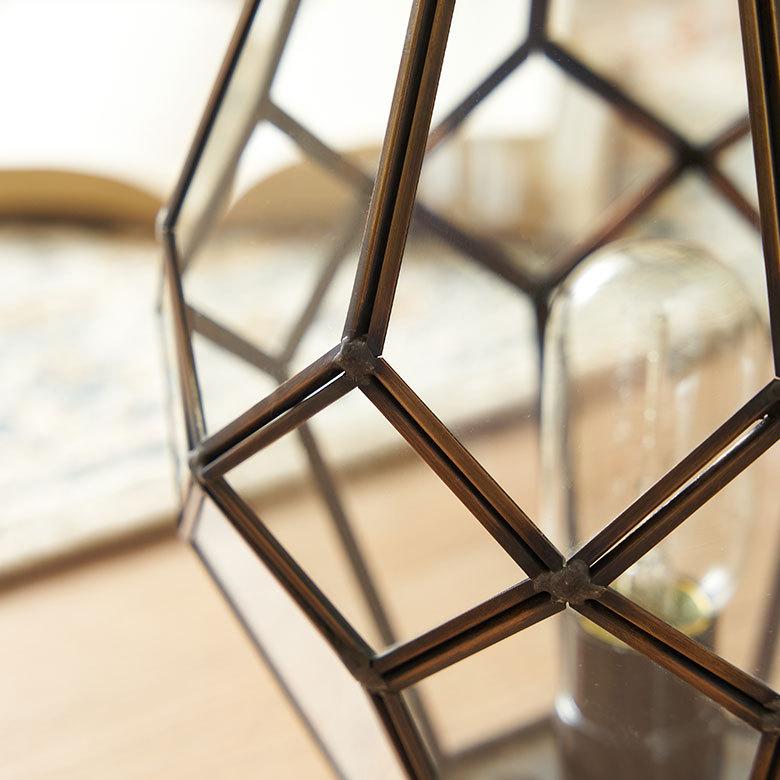 インテリア ライト おしゃれ ガラス ケース 真鍮 ランプ ランタン 照明 デスク LED キャンドル ホルダー スタンド アンティーク 風 北欧 アジアン 雑貨 67073 | ブランド登録なし | 03