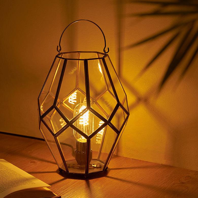 インテリア ライト おしゃれ ガラス ケース 真鍮 ランプ ランタン 照明 デスク LED キャンドル ホルダー スタンド アンティーク 風 北欧 アジアン 雑貨 67073 | ブランド登録なし | 04