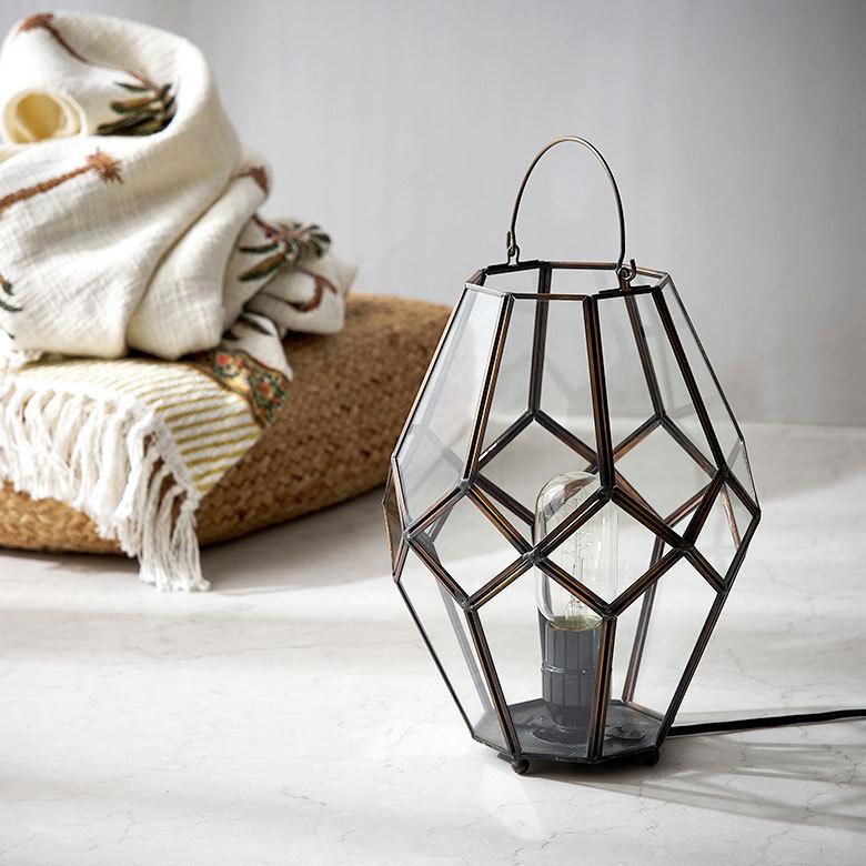 インテリア ライト おしゃれ ガラス ケース 真鍮 ランプ ランタン 照明 デスク LED キャンドル ホルダー スタンド アンティーク 風 北欧 アジアン 雑貨 67073 | ブランド登録なし | 05