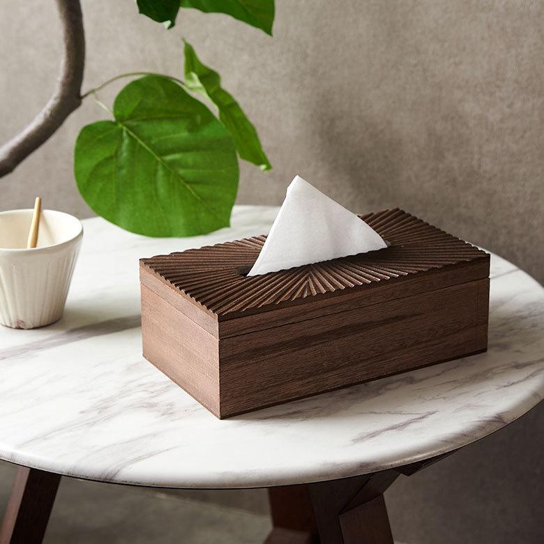 ティッシュケース ティッシュボックス 木製 ふた付き 蓋付き 約 W25