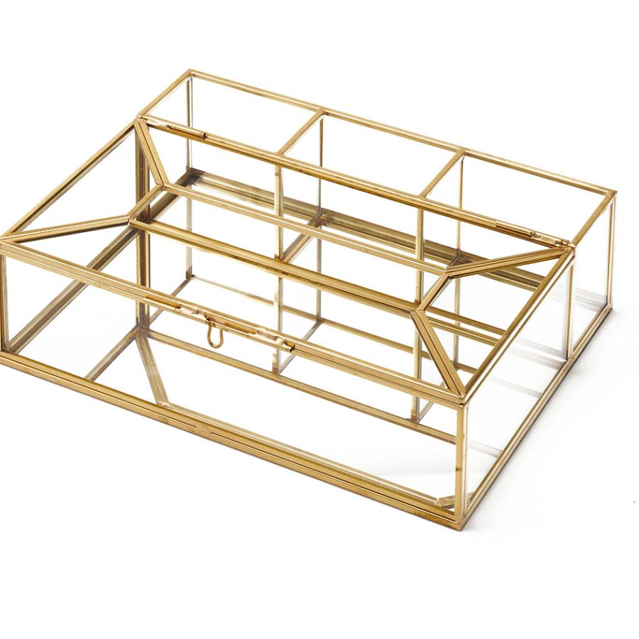 ティッシュ ケース ボックス リモコン ラック ガラス 真鍮 ふた 付き リビング 小物  収納 カバー おしゃれ 北欧 リゾート 雑貨 インテリア アジアン 67149 | ブランド登録なし | 20