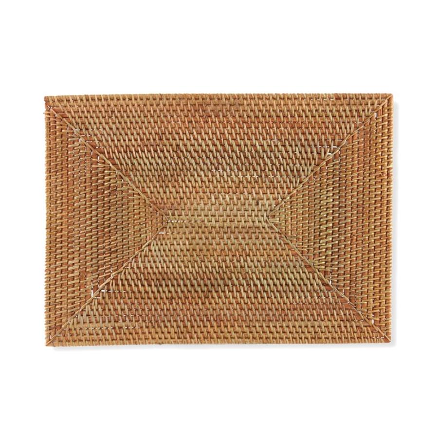 ラタン編み アジアン ランチョンマット30×40cm スクエアタイプ 7562