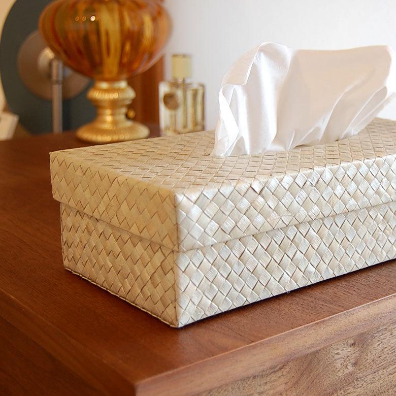 パンダン 編まれたアジアンティッシュケースカバー ナチュラル色 8403