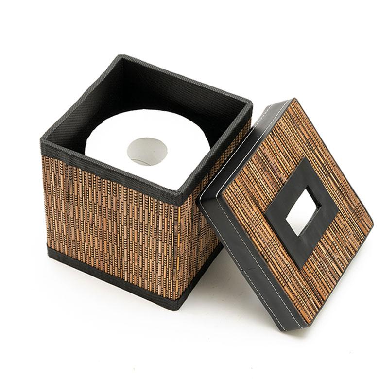 トイレットペーパーケース パームリディ 天然素材 約 W 15 × D 15 × H 15 cm ホルダー カバー ボックス ティッシュ ロール 収納 インテリア　四角形 8423 | ブランド登録なし | 10