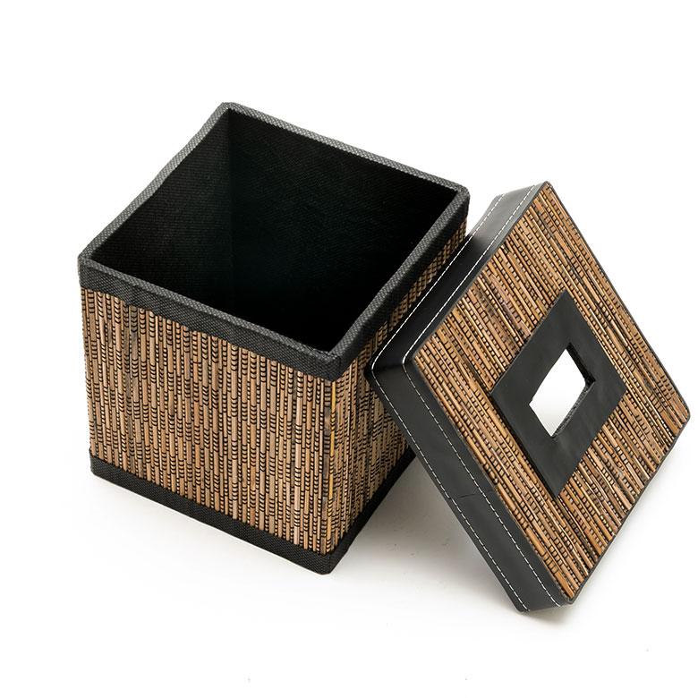 トイレットペーパーケース パームリディ 天然素材 約 W 15 × D 15 × H 15 cm ホルダー カバー ボックス ティッシュ ロール 収納 インテリア　四角形 8423 | ブランド登録なし | 09