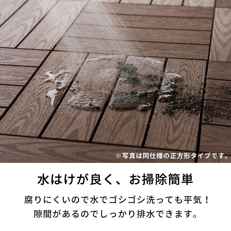 ウッド デッキ タイル 人工木 樹脂 ロング ワイド 8枚セット パネル ウッド ジョイント 床 フロア ベランダ ガーデン 庭 DIY ...