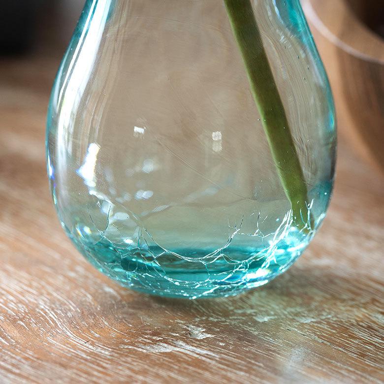 一輪挿し 花瓶 ガラス グリーン 緑 ブルー 水色 クリア ミント 約 W