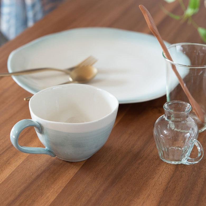 ティーカップ 陶器 ブルー ピンク グラデーション [90001-bl,90001-pk]【 広口 カップ 食器 コーヒーカップ カフェ バイカラー ナチュラル 】 |  | 04