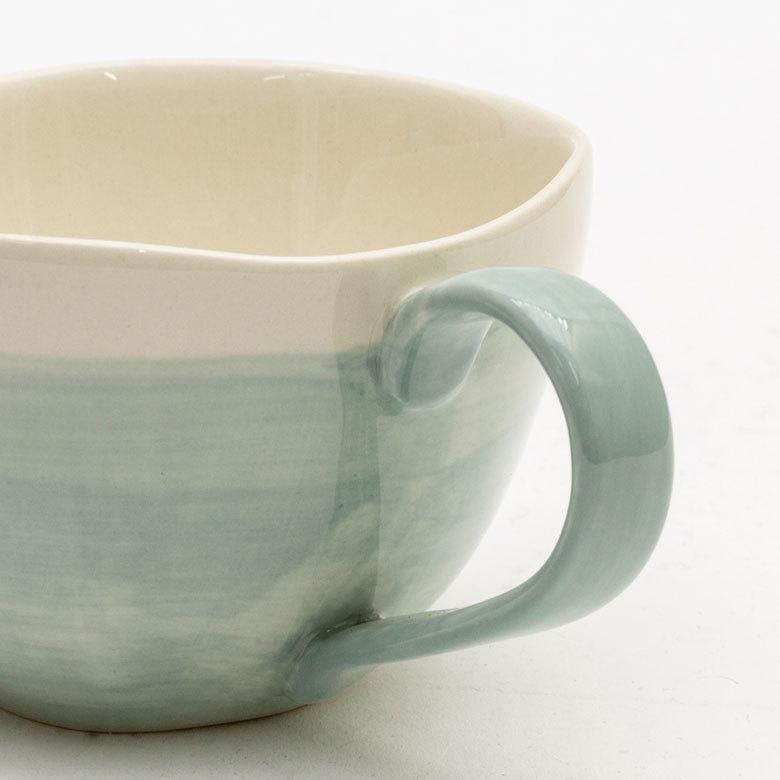 ティーカップ 陶器 ブルー ピンク グラデーション [90001-bl,90001-pk]【 広口 カップ 食器 コーヒーカップ カフェ バイカラー ナチュラル 】 |  | 11