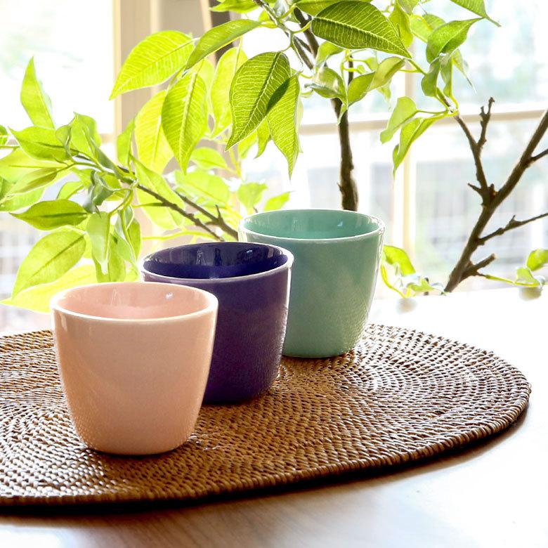 カップ 鉢 器 陶器 直径8cm [90014]【 フリーカップ ピンク グリーン ブルー 艶あり おしゃれ シンプル 】 |  | 06