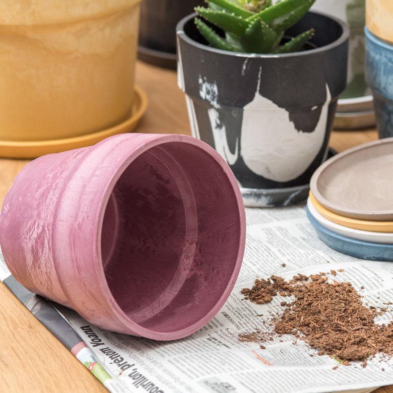 植木鉢 プランツポット 4号鉢 プラスチック 無地 受け皿付き 90308