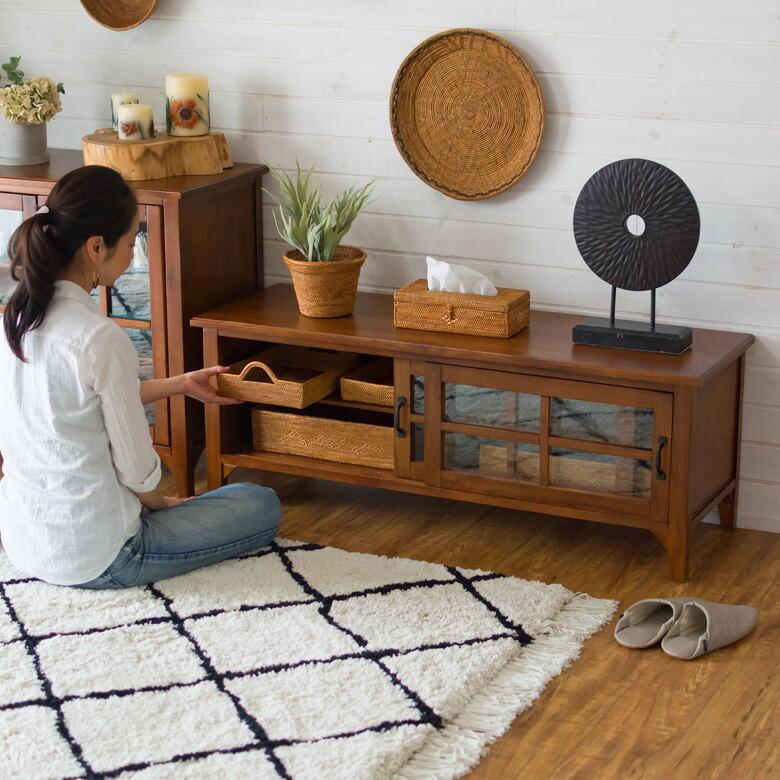 ローボード テレビ台 木製 幅120cm 扉付き [91236]【 テレビラック