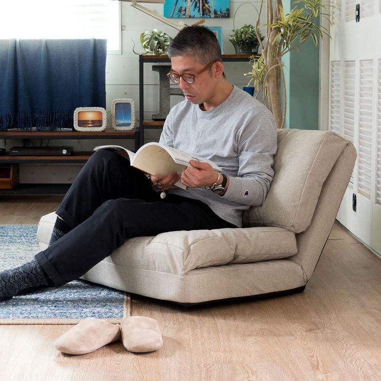 ソファベッド 2way 2人掛け 折りたたみ 14段階リクライニング 91302