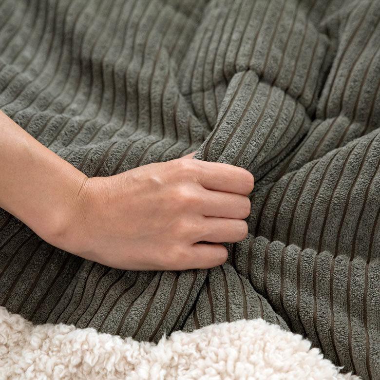 こたつ布団 正方形 190×190cm グレー コーデュロイ こたつ 布団 掛布団 カジュアル ボア 無地 おしゃれ こたつ布団 正方形 190×190cm グレー コーデュロイ [91365]【 こたつ