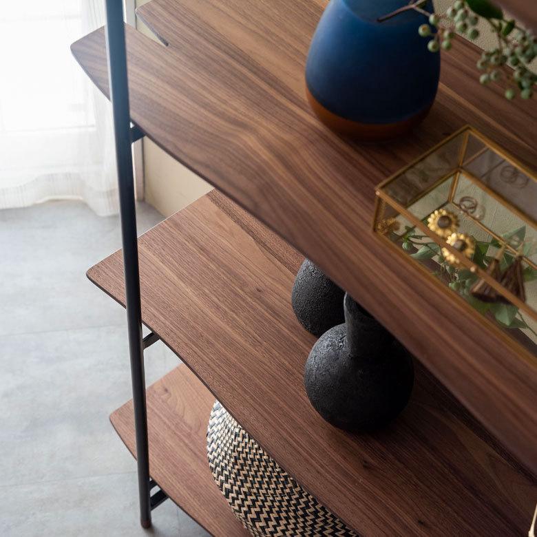 収納棚 家具 木製 ラック ブラウン 東谷 シェルフ 棚 4段 木製 スチール ナチュラル ブラウン W 108 × D