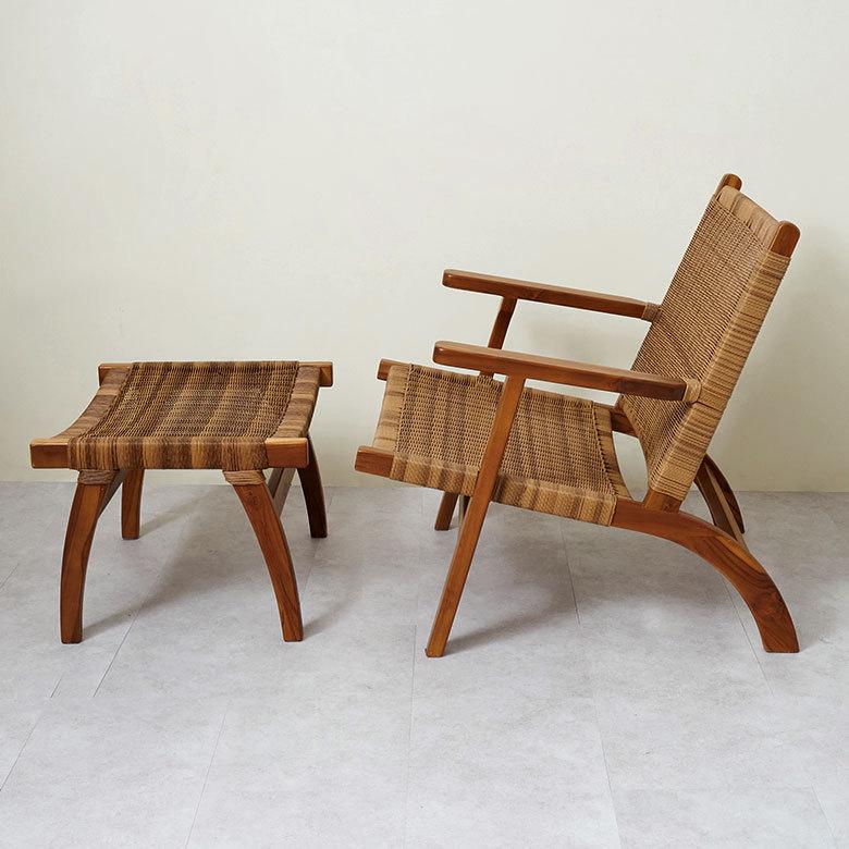 チェア 1人掛け 1P アーム付き 肘掛付き オットマン付き W 70 × D 77 H いす 椅子 アームチェア 91530 | 東谷 | 16