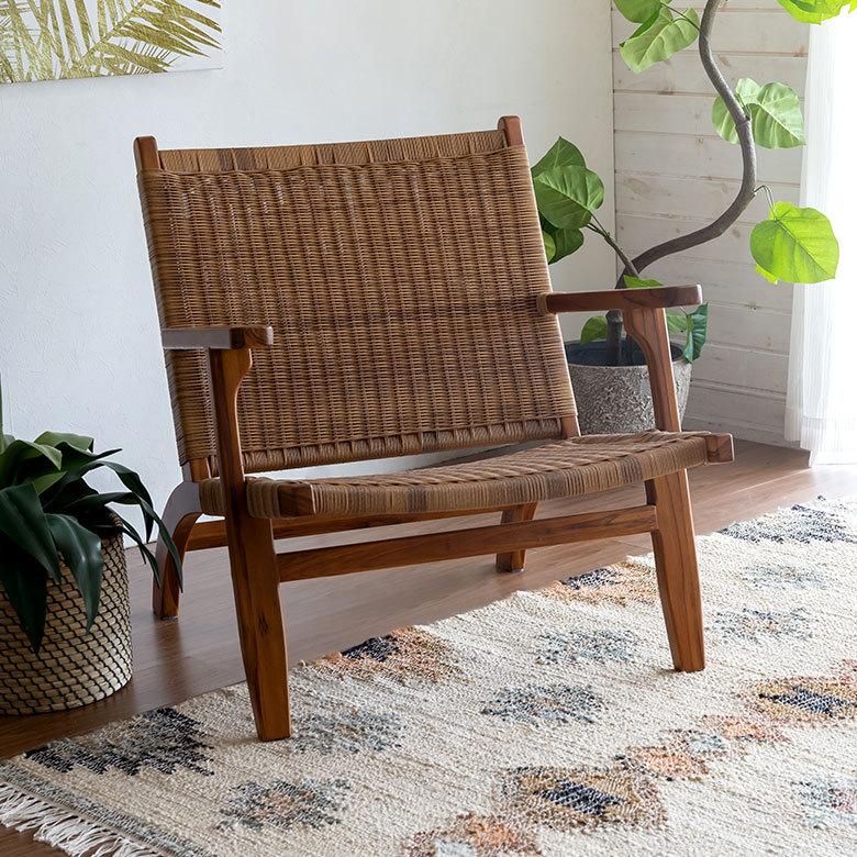 チェア 1人掛け 1P アーム付き 肘掛付き オットマン付き W 70 × D 77 H いす 椅子 アームチェア 91530 | 東谷 | 08