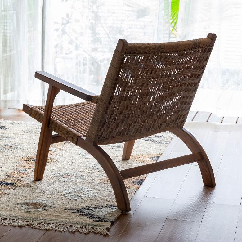 チェア 1人掛け 1P アーム付き 肘掛付き オットマン付き W 70 × D 77 H いす 椅子 アームチェア 91530 | 東谷 | 09