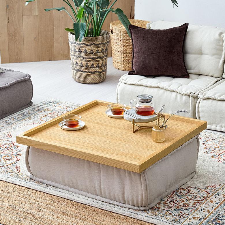 木製 トレー テーブル トレイ お盆 天板 天然木 大きい 正方形 簡易