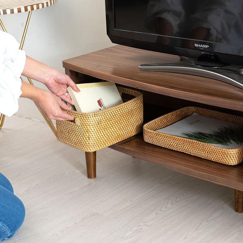 テレビ ボード TV 台 ラック 120cm 幅 天然木 ウォルナット
