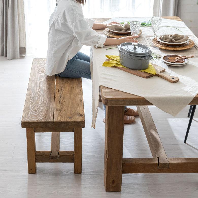 東谷 ダイニング ベンチ ウッド 古材 長 椅子 チェア いす イス 玄関