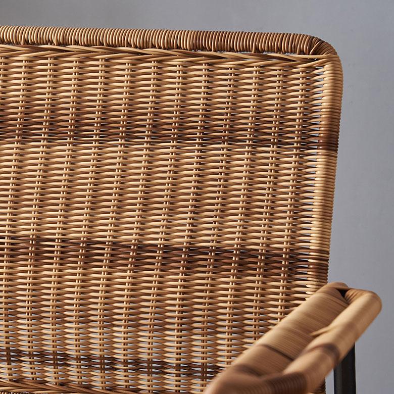 チェア パーソナル リビング ラタン風 ベージュ 座面高 30cm シンプル 家具 インテリア アーム 1人 掛け 1P 用 リゾート おしゃれ 北欧 アジアン 91585 | 東谷 | 03