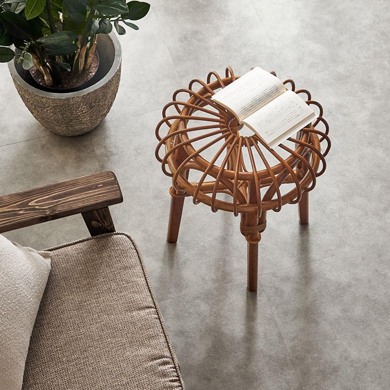 東谷 スツール ラタン 籐 オットマン 椅子 イス 座面高 45cm 家具