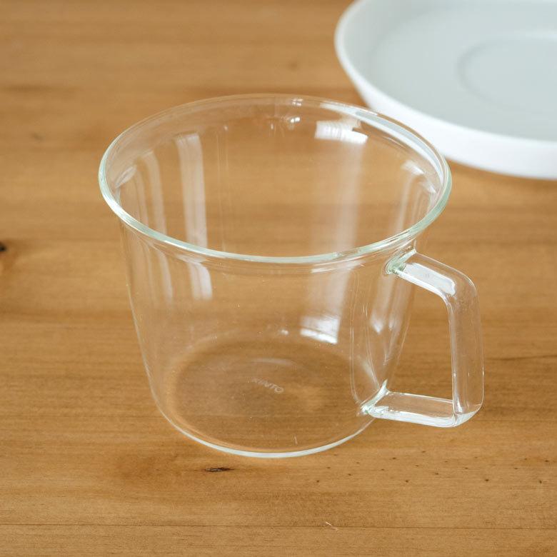 コーヒーカップ＆ソーサー 耐熱ガラス 磁器製受け皿 220ml 電子レンジOK ガラス み 92095 |  | 01