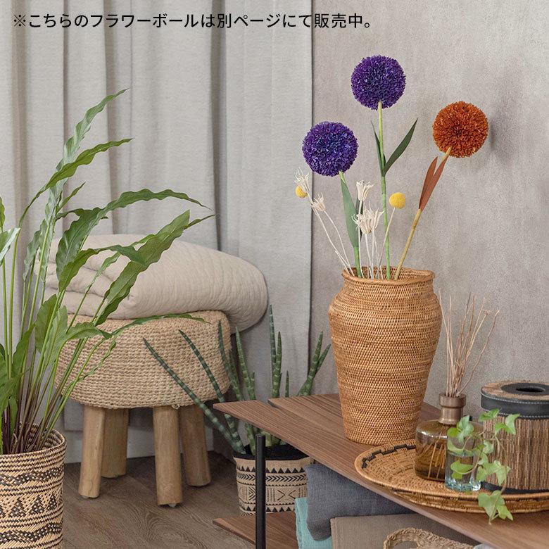 ヤシの葉 アジアン ボールフラワーオブジェ アイボリー色 9327 |  | 03