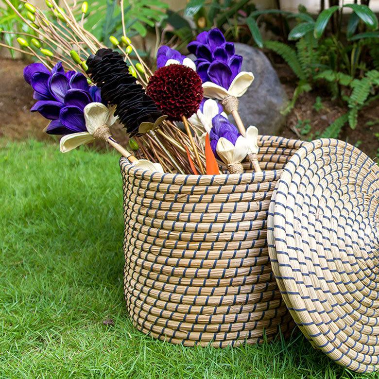 ヤシの葉 アジアン ボールフラワーオブジェ ワインレッド色 9328 |  | 05