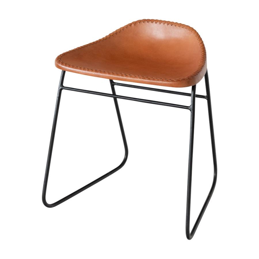 スツール イス レザー スチール キャメル ダークブラウン [94205-cm