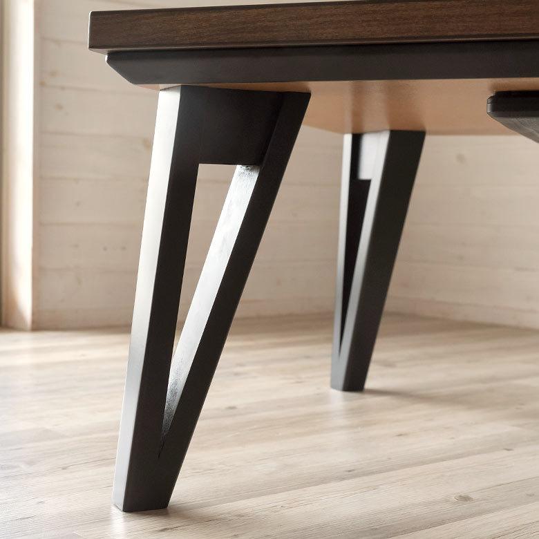 こたつ テーブル 長方形 120×75cm 木製 [96023]【 モザイク ミックスカラー ブラック 省エネ 家具調 おしゃれ 薄型ヒーター】 在宅勤務の画像