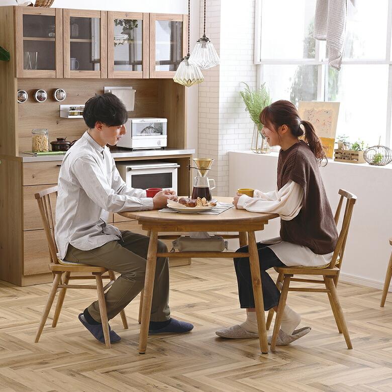 関家具 ダイニング テーブル リビング 食卓 センター 木製 円形 90cm