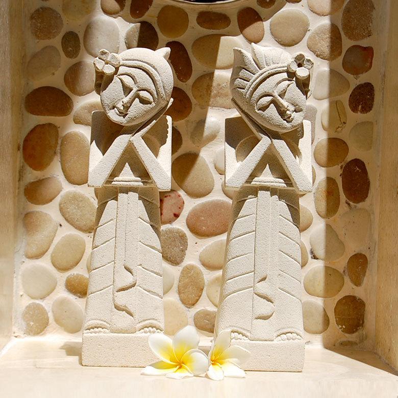 ガネーシャ バリニーズカップル 置物 バリ 石像 アジアンインテリア