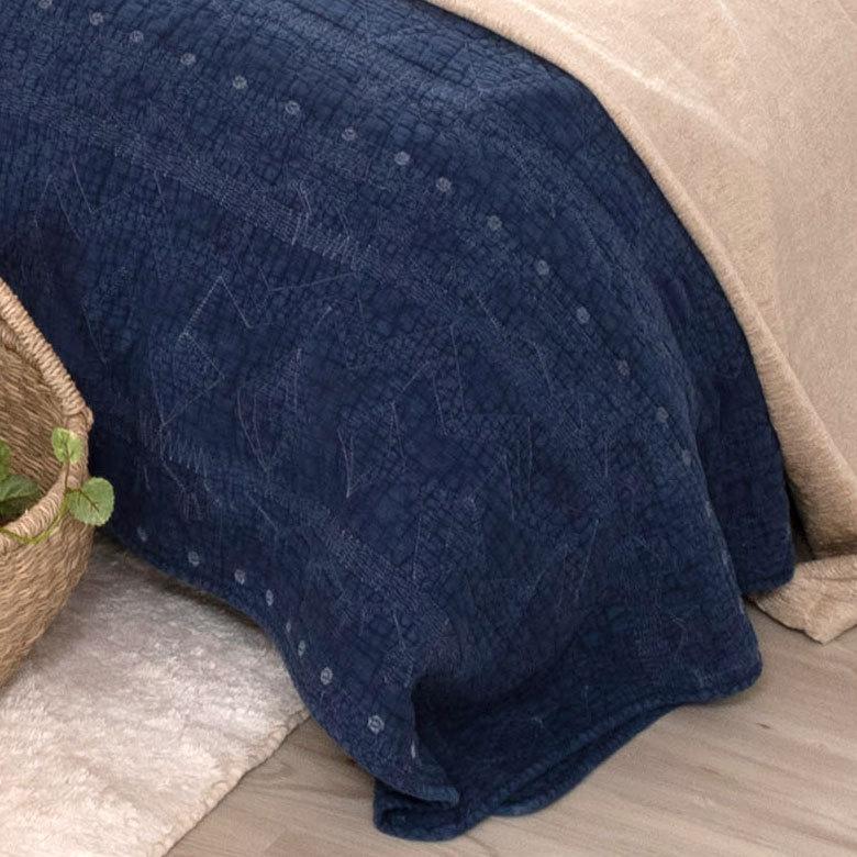 マルチカバー ベッドカバー ソファカバー ラグ 綿 [98205-iv 98205-bl