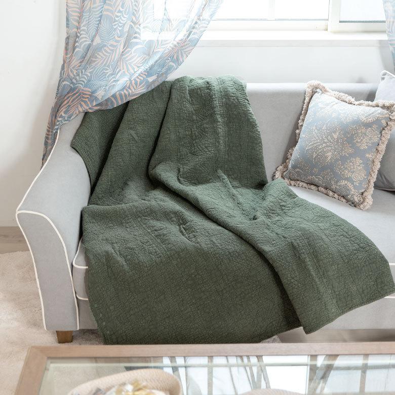 マルチカバー ベッドカバー ソファカバー ラグ 綿 [98205-iv 98205-bl