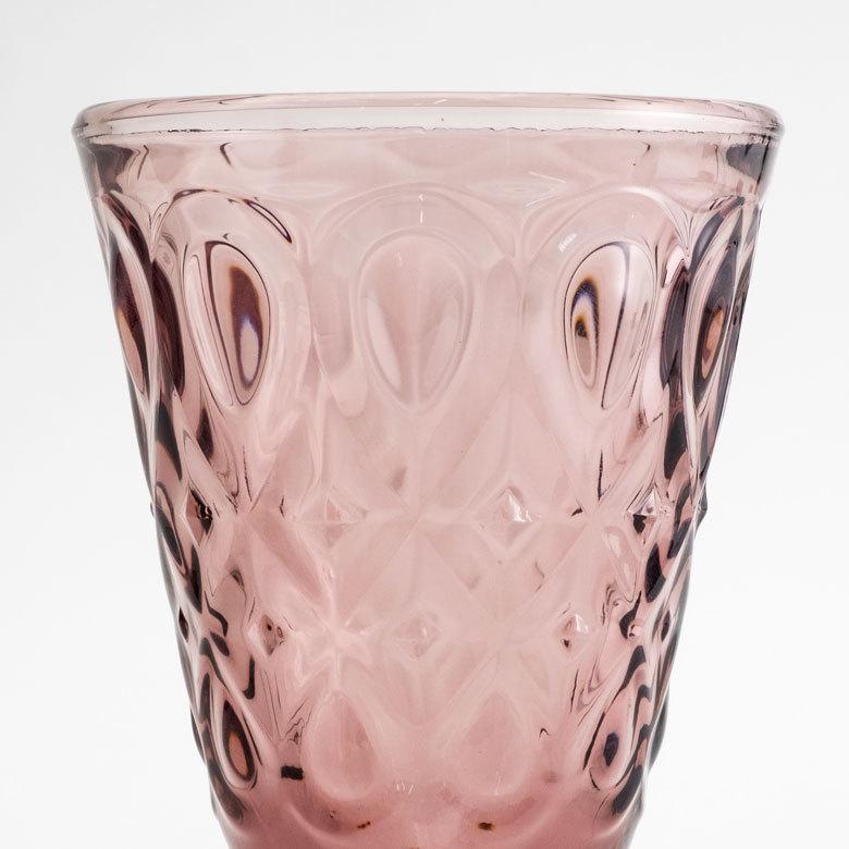 グラス 脚付き ダイヤモンドカット ガラス 230ml ワイン ピンク 98303 |  | 05
