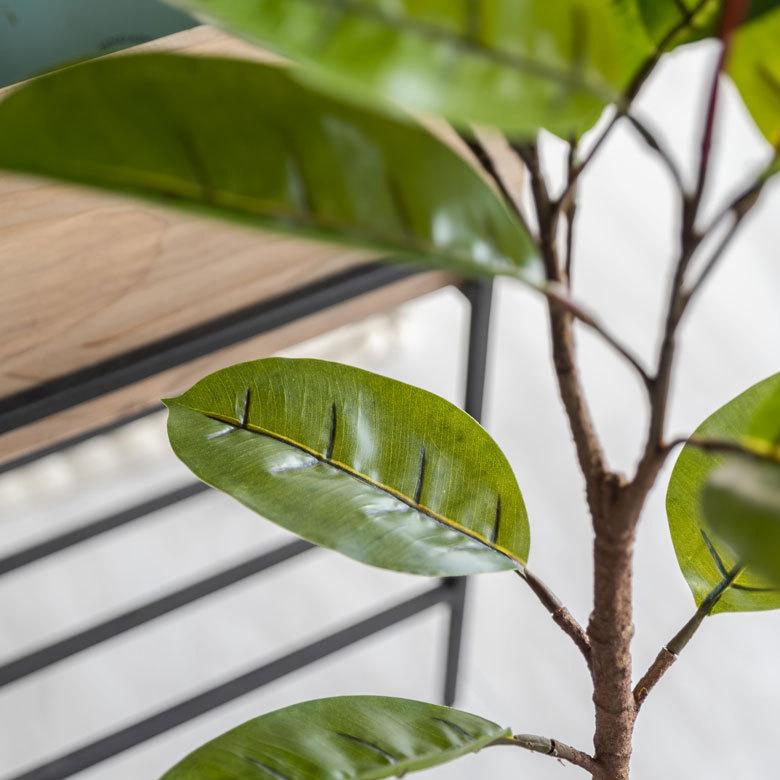 フェイクグリーン ゴムの木 高さ 95cm 鉢付き 観葉植物 グリーン 99089